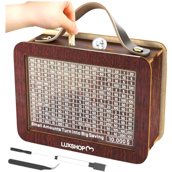 Amazon Other - Money Saving Box 10,000 with Handle and Plastic Clear - 10000 Savings Challenge